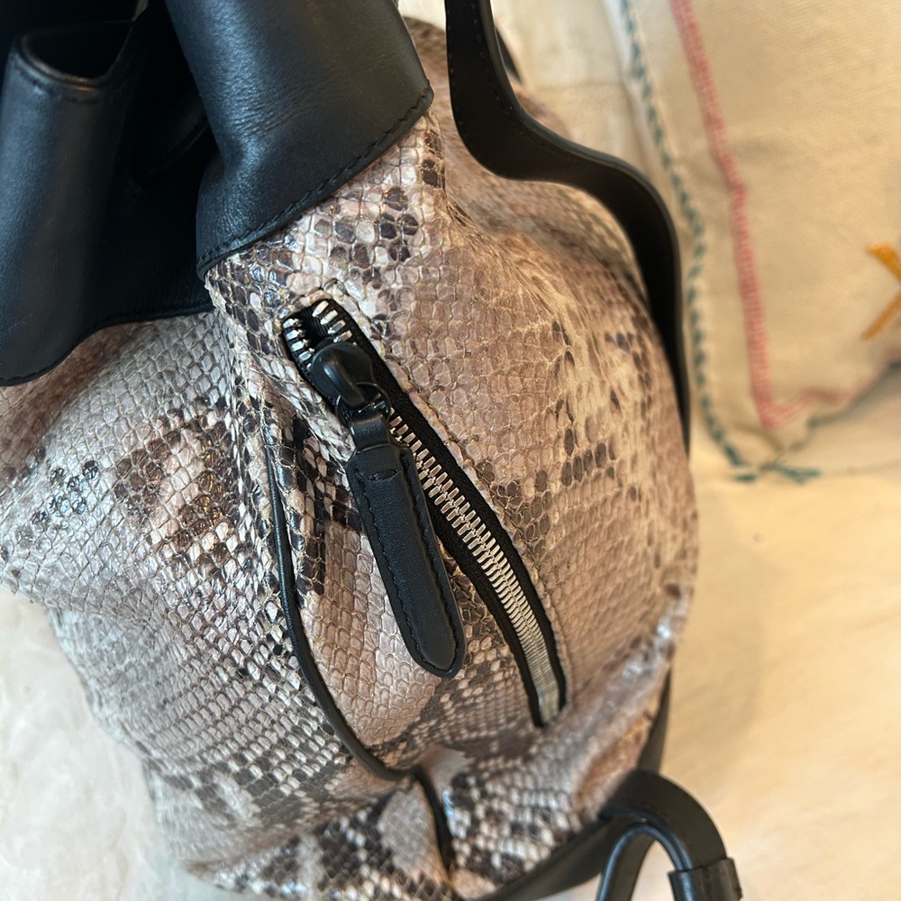 rag & bone Black and Phython Snake Pattern Backpack - Picture 3 of 5
